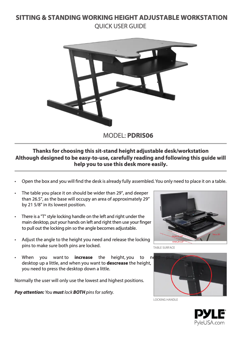 First page image of the manual for PDRIS06