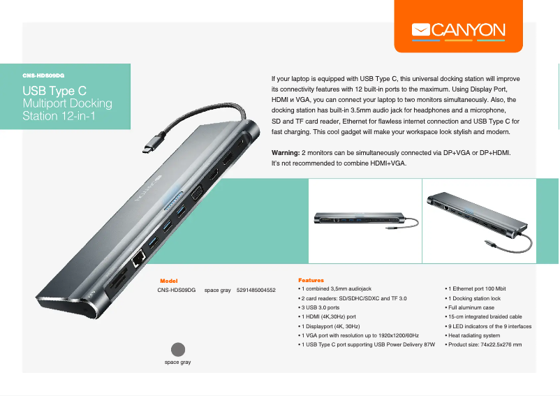 First page image of the manual for CNS-HDS09DG