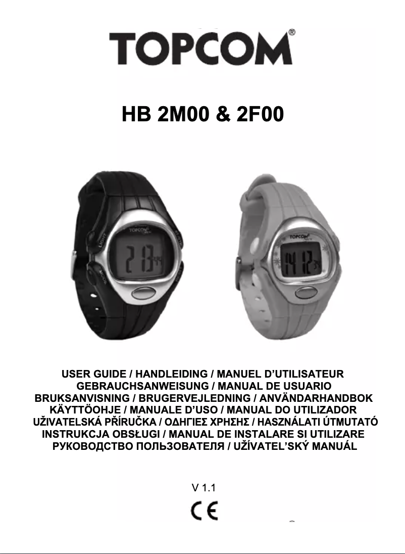 Page 1 of the manual User Manual Topcom HB 2M00