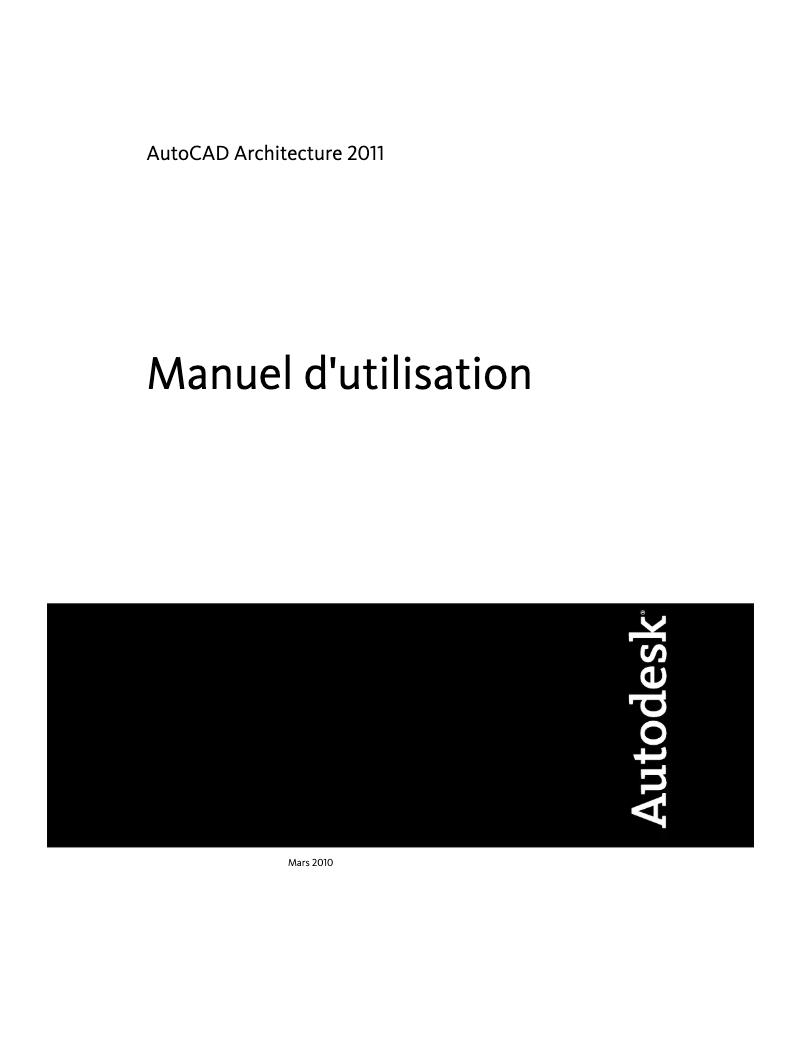First page image of the manual for AutoCAD Architecture 2011