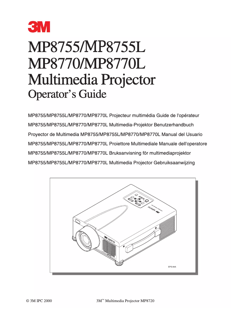Page 1 of the manual User Manual 3M MP8755L