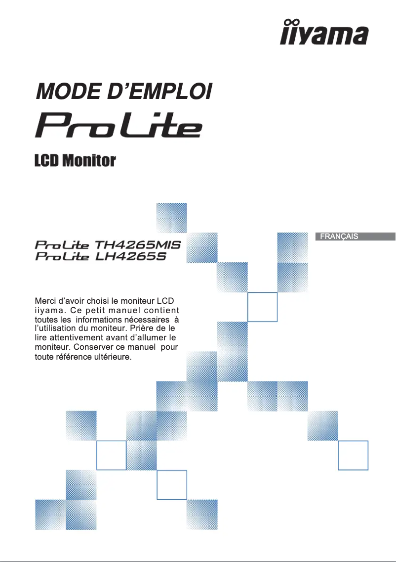 Page 1 of the manual User Manual Iiyama LH4265S