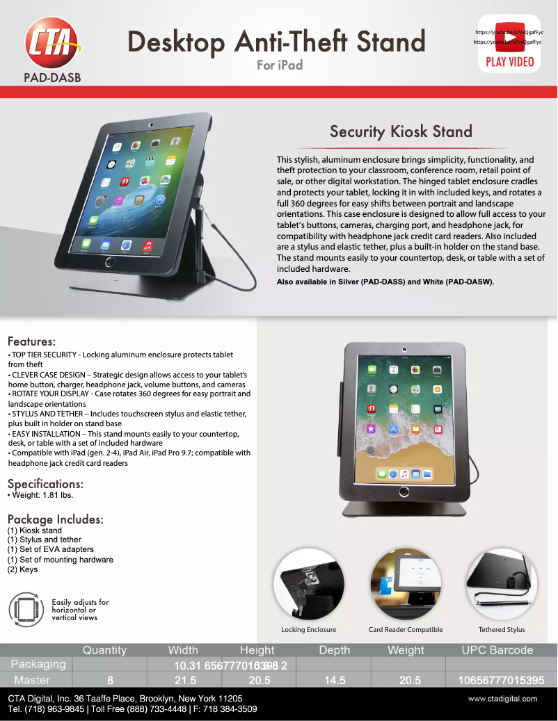 Page 1 of the manual User Manual CTA Digital PAD-DASB