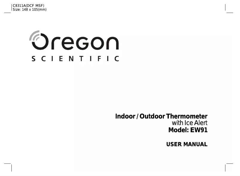 Page 1 of the manual User Manual Oregon Scientific EW 91