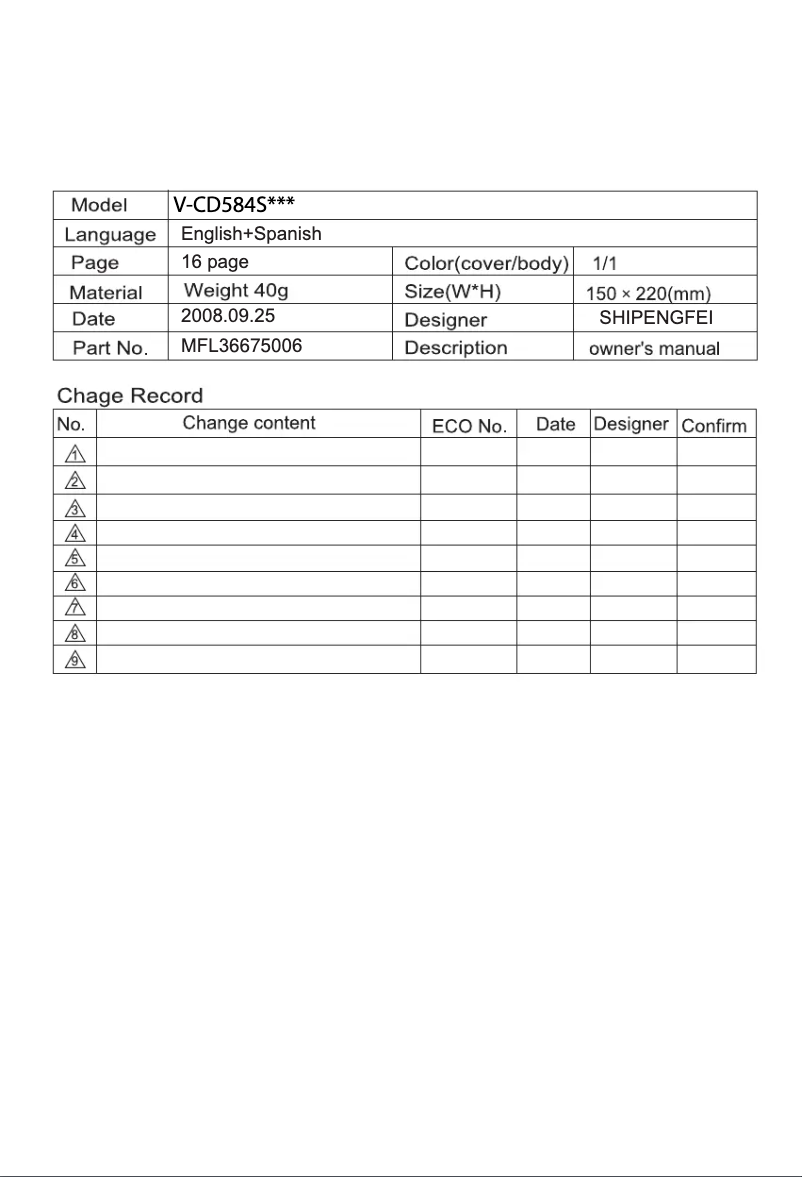 First page image of the manual for V-CD584STV