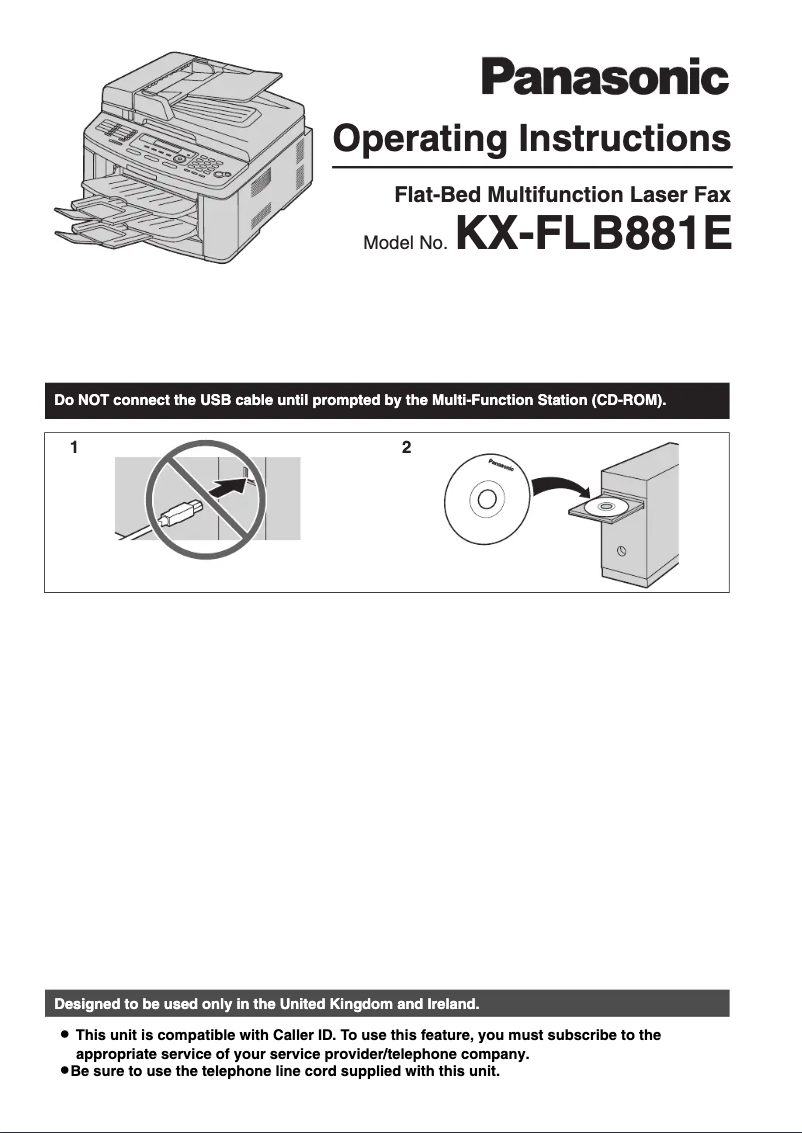 First page image of the manual for KX-FLB881E