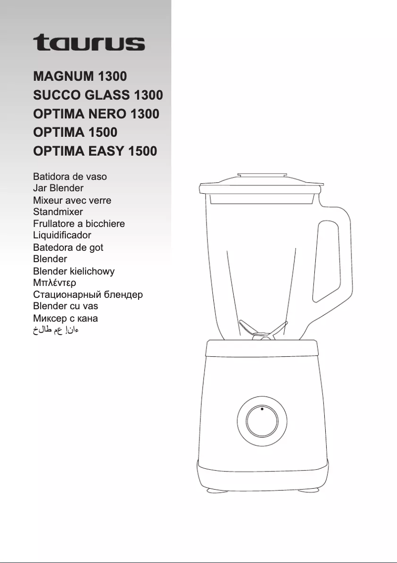 Page 1 of the manual User Manual Taurus Optima Easy 1500