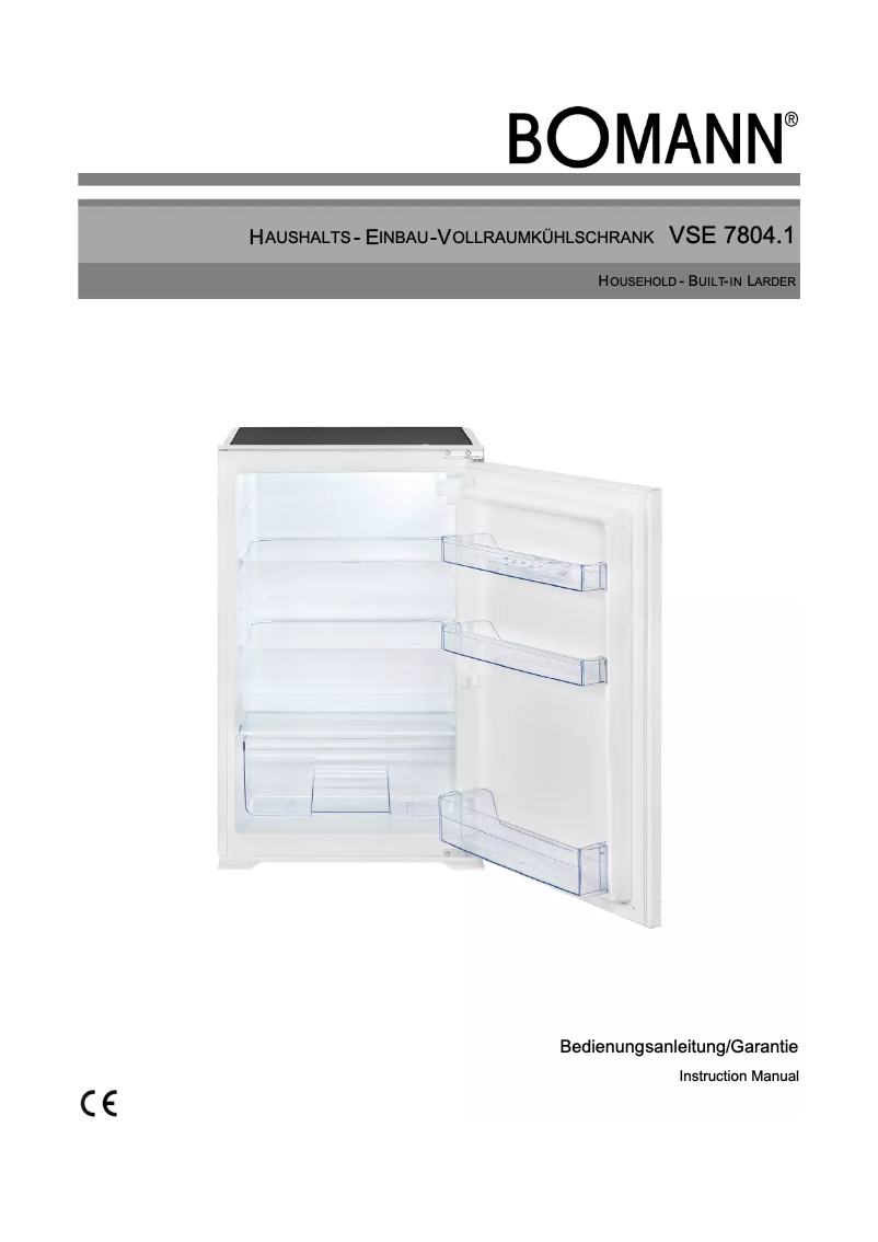 Page 1 of the manual User Manual Bomann VSE 7804.1