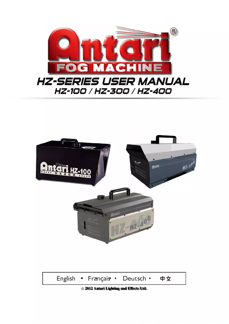 Page 1 of the manual User Manual Antari HZ-400