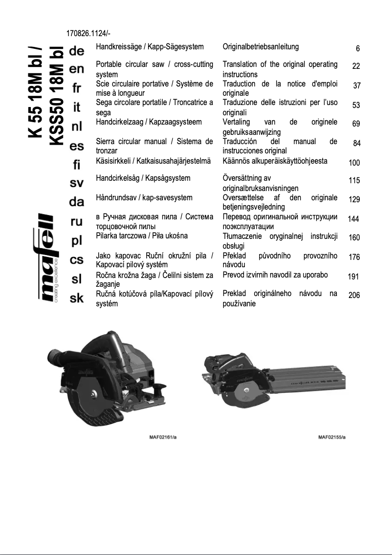 First page image of the manual for KSS 50 18M bl