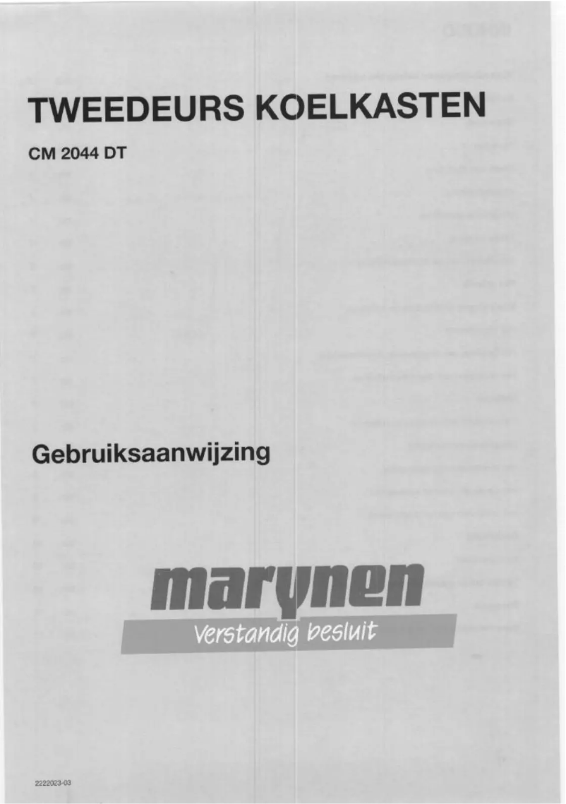 Page 1 of the manual User Manual Marijnen CM 2044 DT