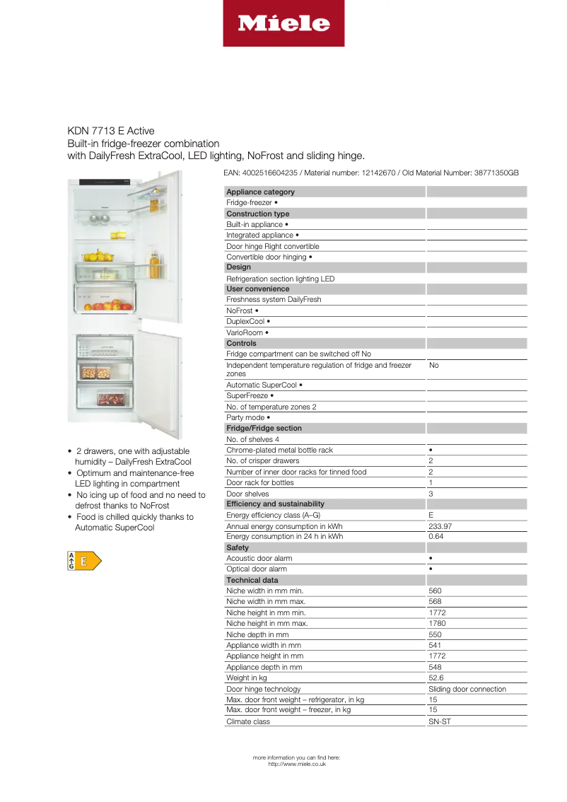 First page image of the manual for KDN 7713 E Active