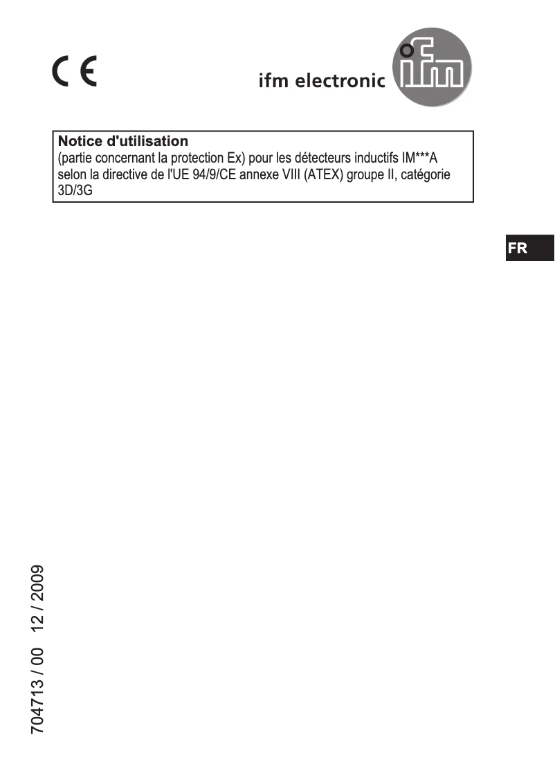 Page 1 of the manual User Manual IFM IM504A