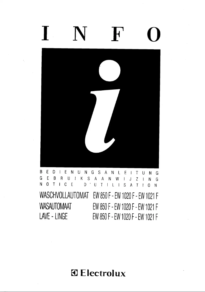 First page image of the manual for EW1021F