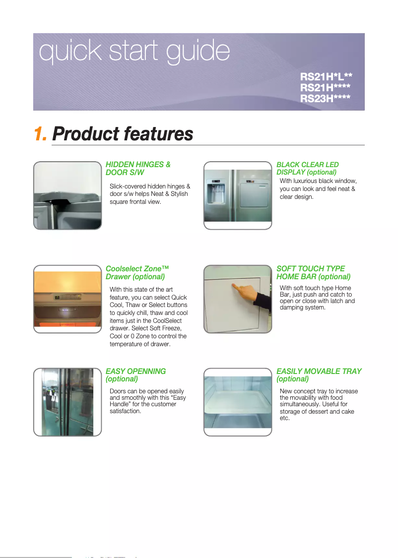 First page image of the manual for RS23HKLFH