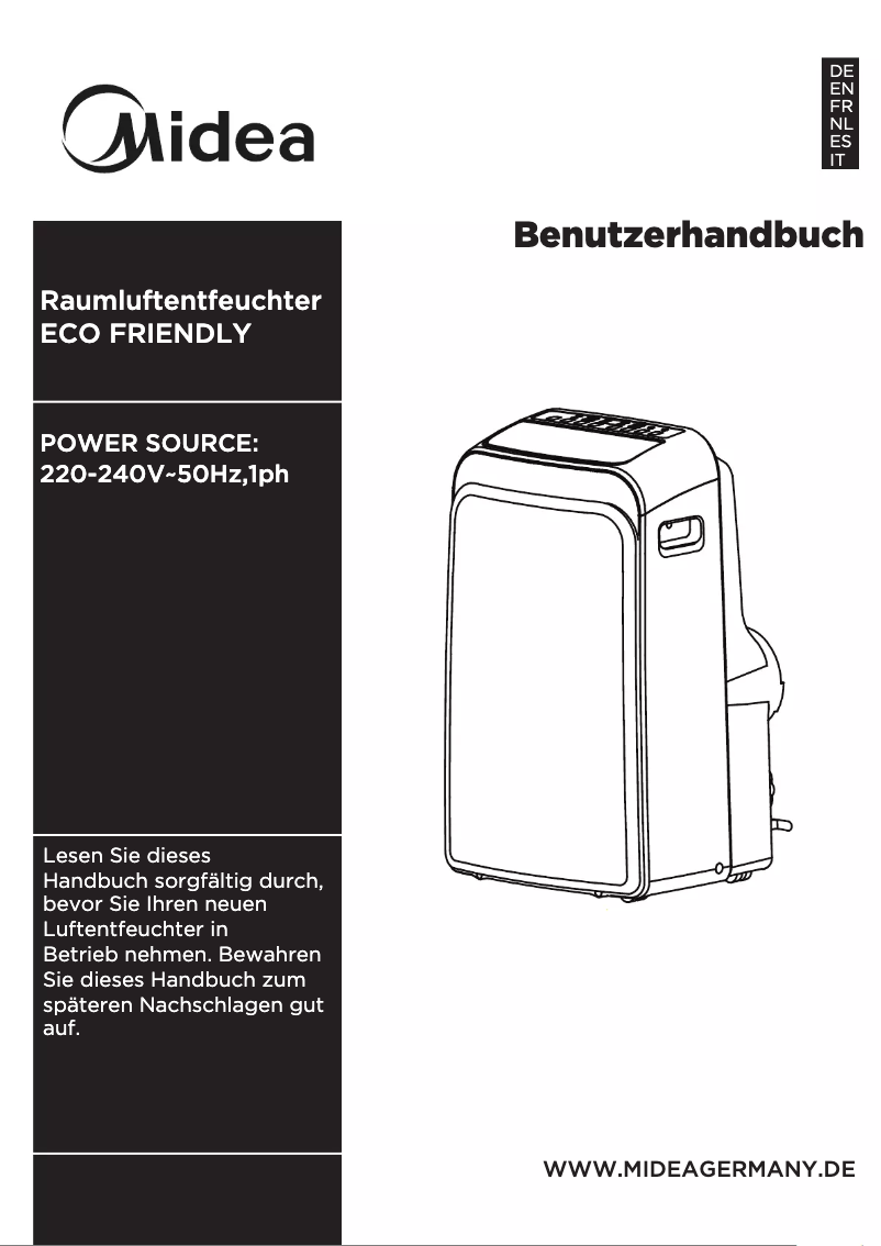 Page 1 of the manual User Manual Midea Mobile Eco 29