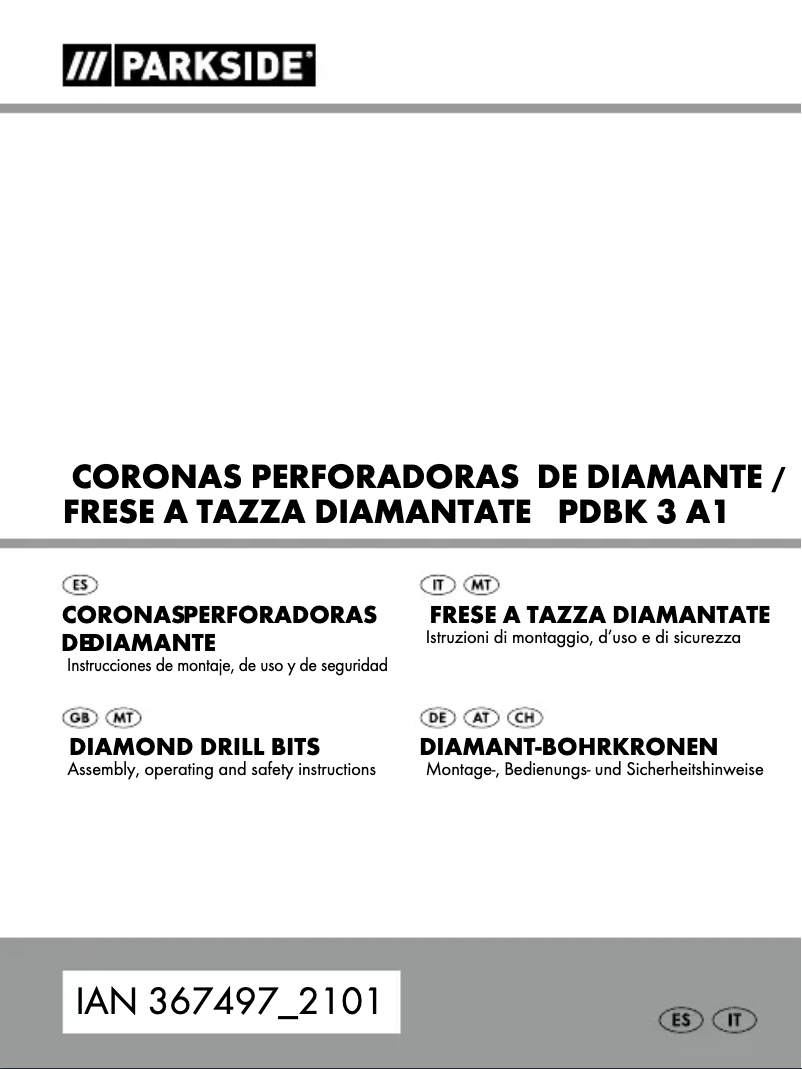 Page 1 of the manual User Manual Parkside PDBK 3 A1