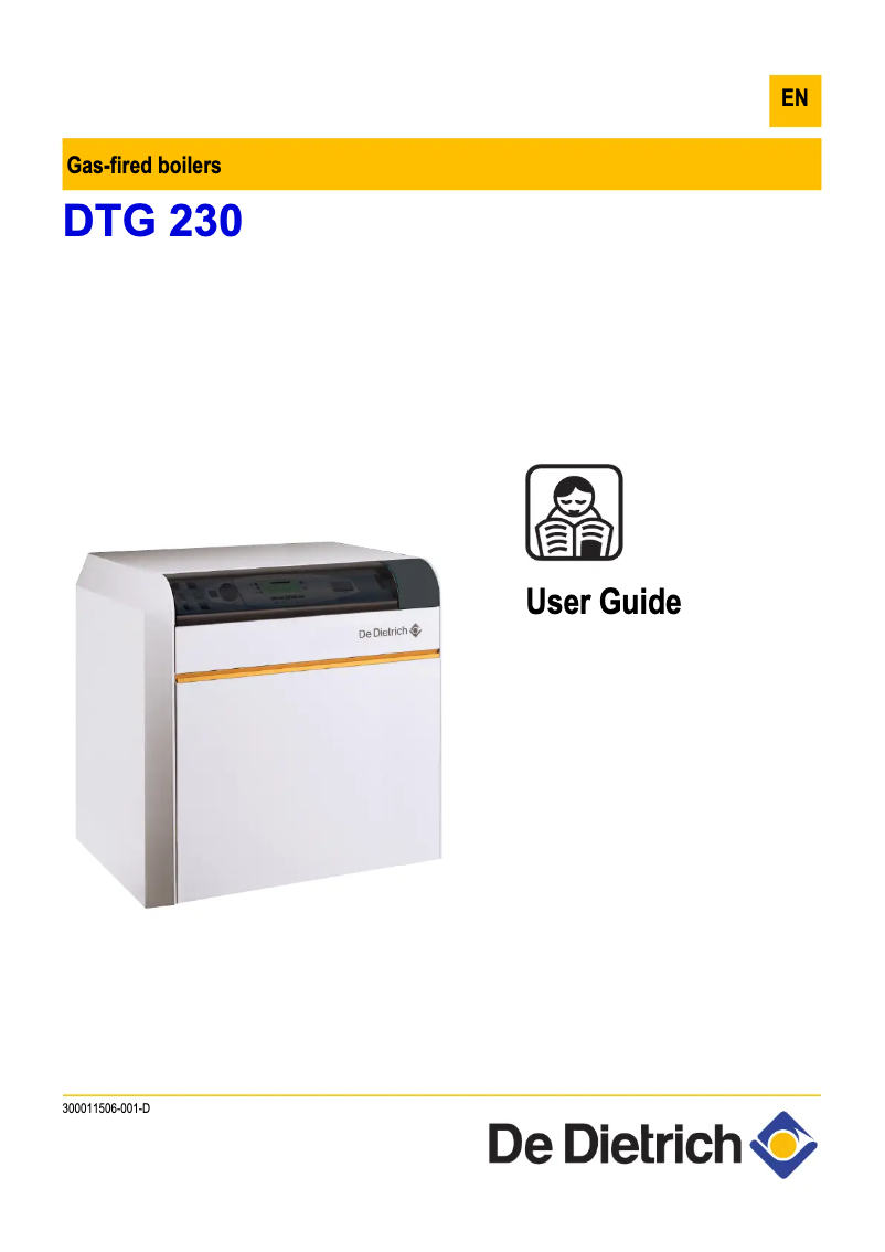 Page 1 of the manual User Manual De Dietrich DTG 230
