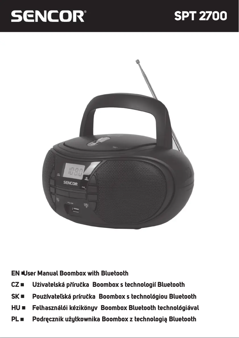 Page 1 of the manual User Manual Sencor SPT 2700BK