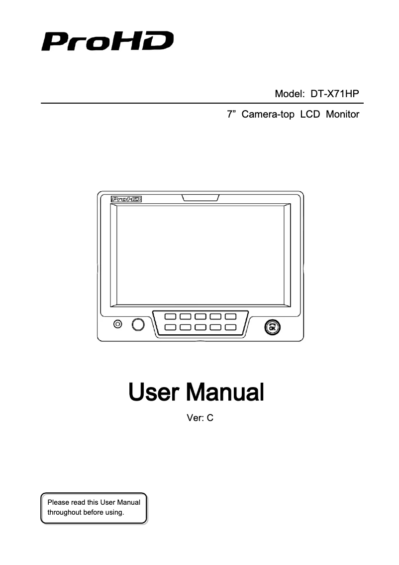 Page 1 of the manual User Manual JVC DT-X71HP
