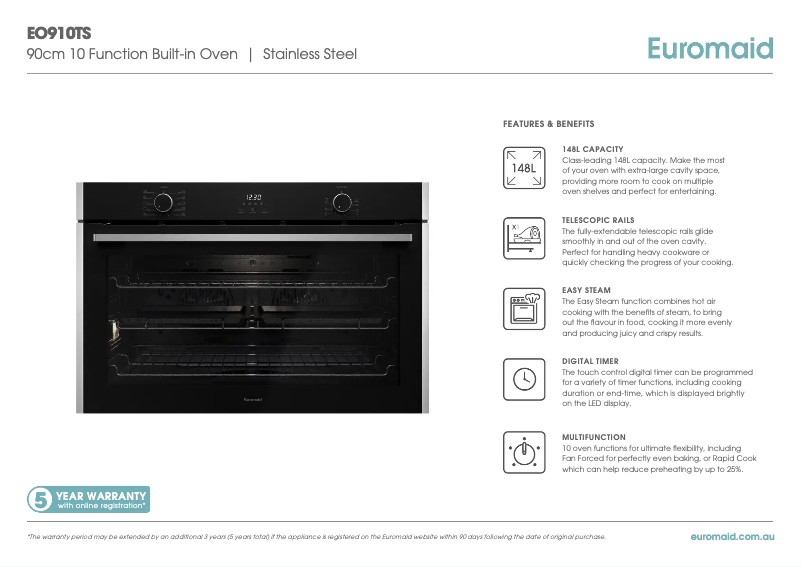 First page image of the manual for EO910TS