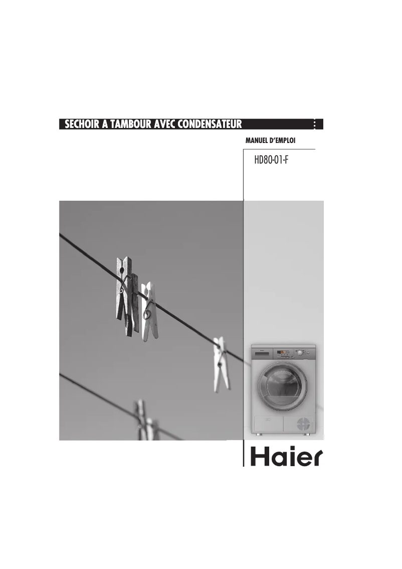 Page 1 de la notice Manuel utilisateur Haier HD80-03D-E