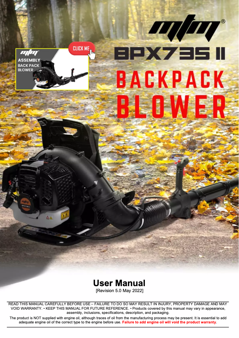 First page image of the manual for BPX735 II