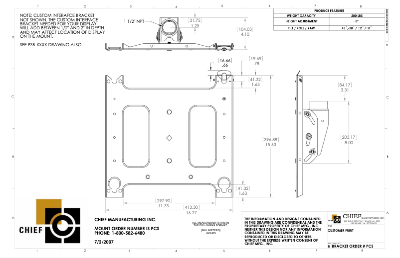 Page 1 of the manual User Manual Chief PCS2045