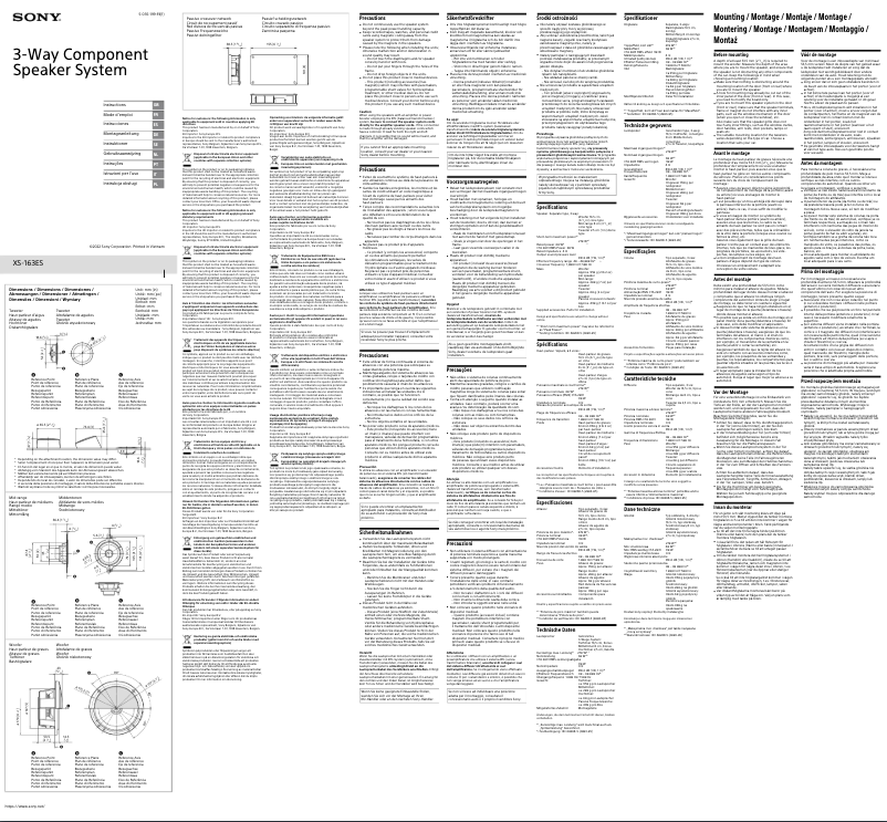 Page 1 of the manual User Manual Sony XS-163ES