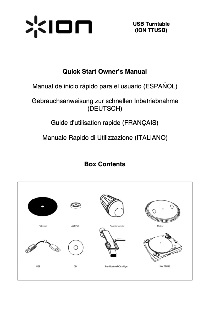 First page image of the manual for TTUSB