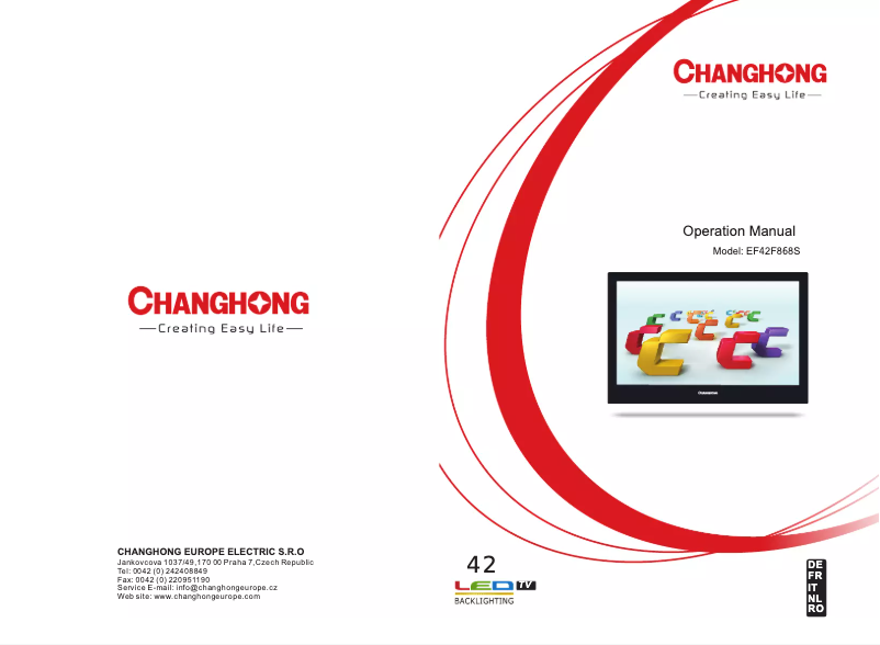 Page 1 of the manual User Manual Changhong EF42F868S