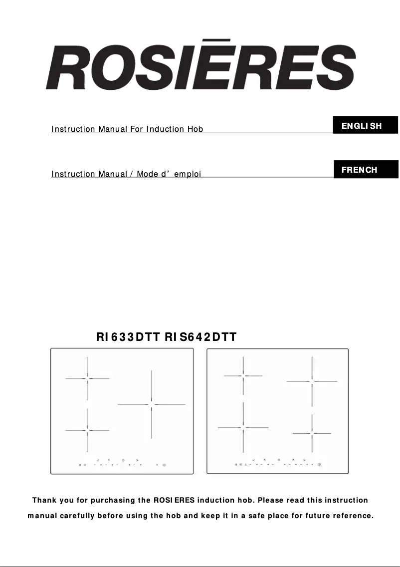 First page image of the manual for RI633DTT