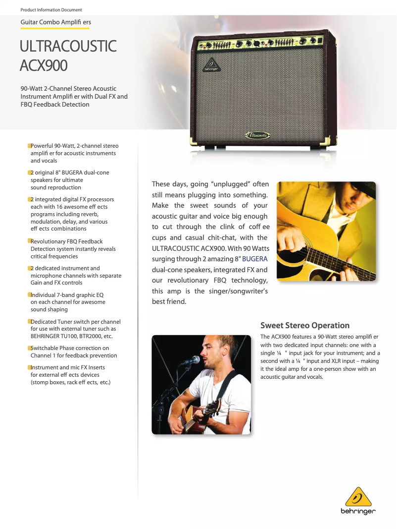 Image de la première page du manuel de l'appareil Ultracoustic ACX900