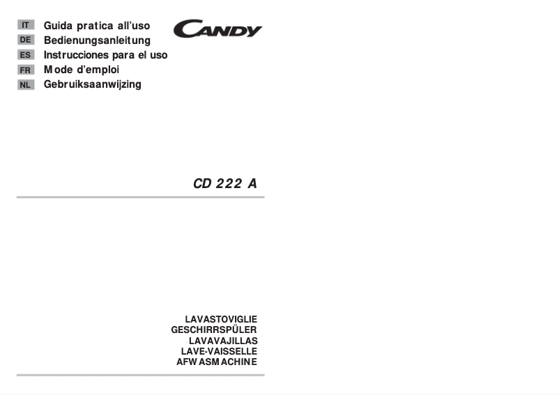 Page 1 of the manual User Manual Candy CD 222 A