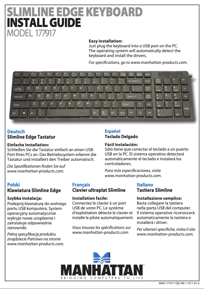Page 1 of the manual User Manual Manhattan 177917
