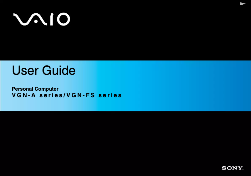 Page 1 of the manual User Manual Sony Vaio VGN-FS295XP
