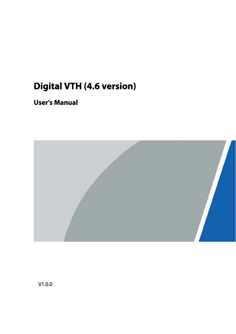 Page 1 of the manual User Manual Dahua Technology VTO9541D-S2