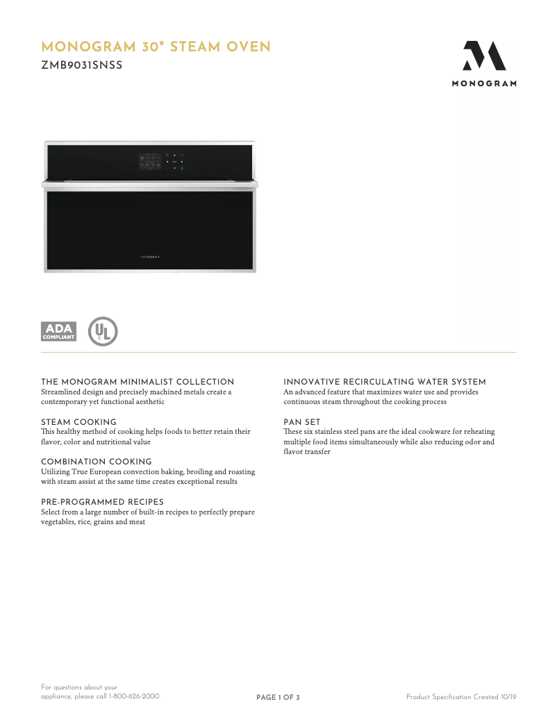 First page image of the manual for ZMB9031SN
