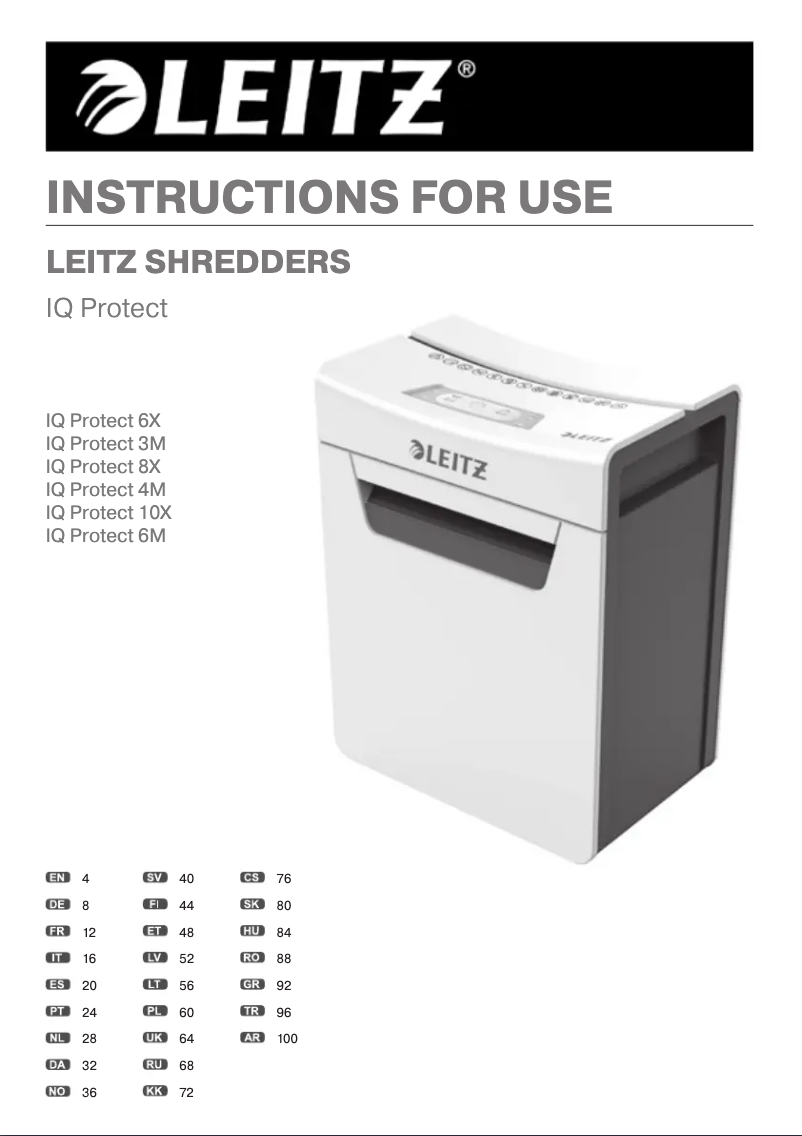 Page 1 of the manual User Manual Leitz IQ Protect 4M