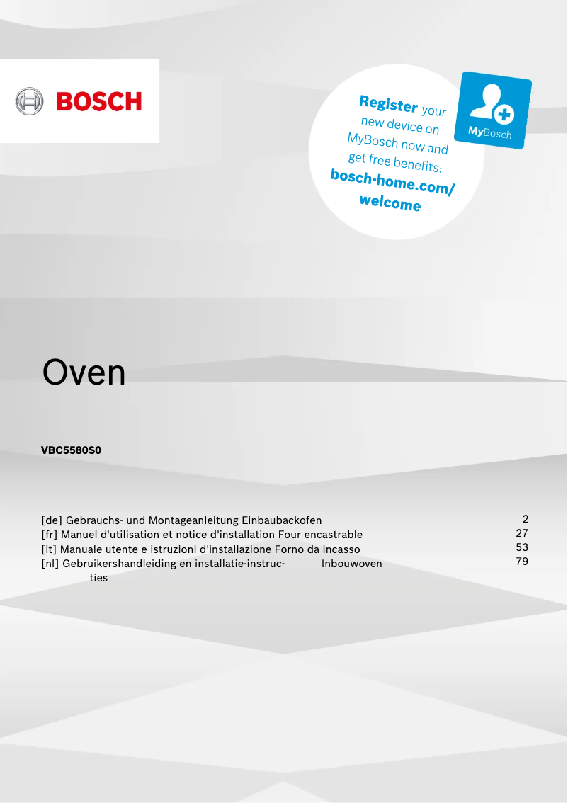 Page 1 of the manual Installation Guide Bosch VBC5580S0