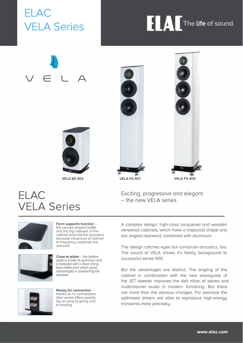 Image de la première page du manuel de l'appareil VELA BS 403