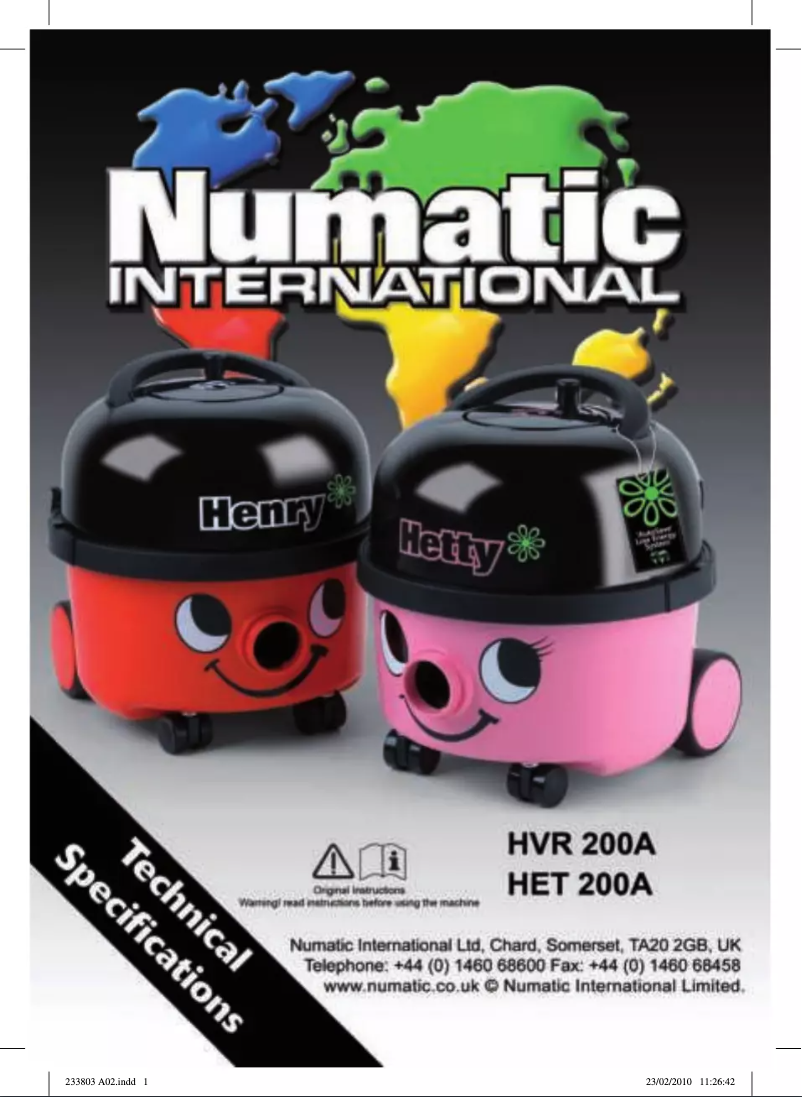 First page image of the manual for Hetty Next HVN208-11