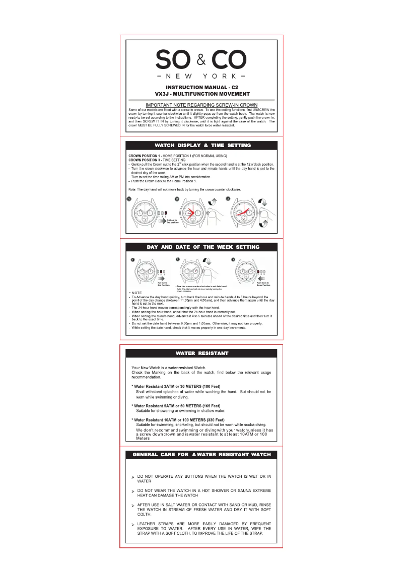 Page 1 of the manual User Manual So & Co Madison 5019