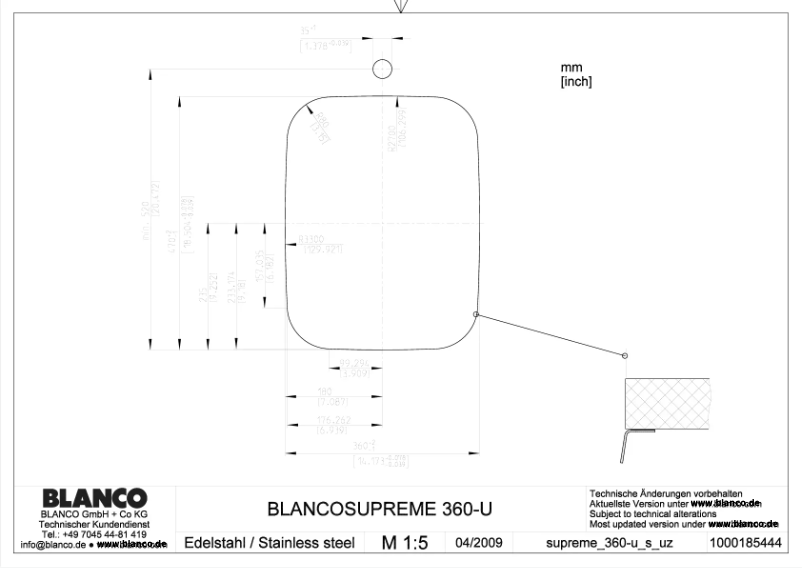 Page 1 de la notice Manuel utilisateur BLANCO SUPREME 360-U