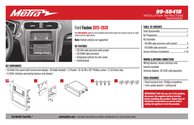 Page 1 of the manual User Manual AXESS 99-5841B