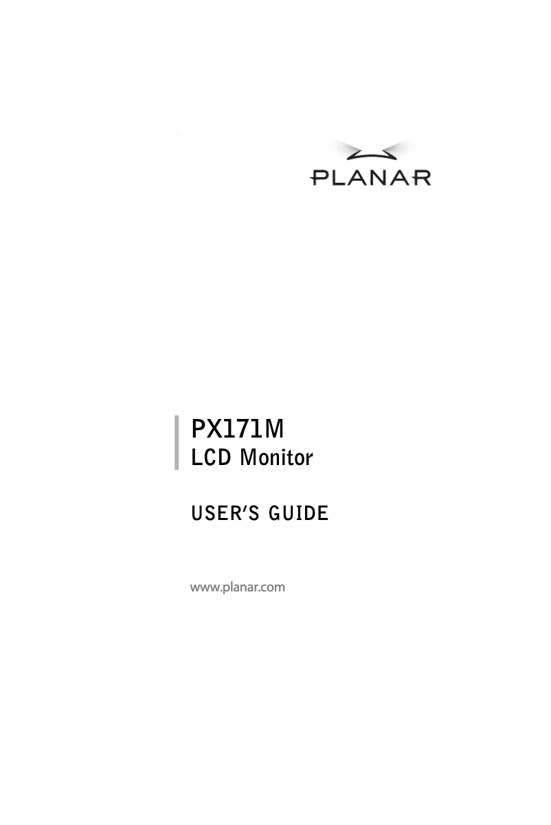 First page image of the manual for PX171M