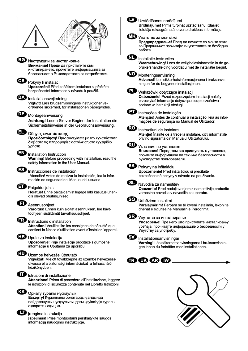 First page image of the manual for EW6F1474W