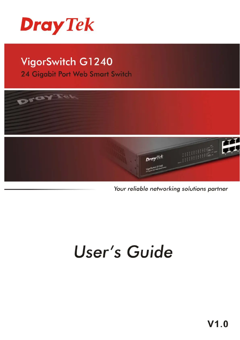 Page 1 of the manual User Manual Draytek VigorSwitch G1240