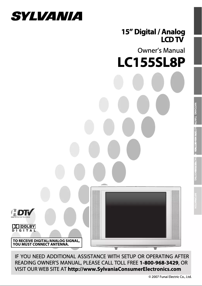 Page 1 of the manual User Manual Sylvania LC155SL8P