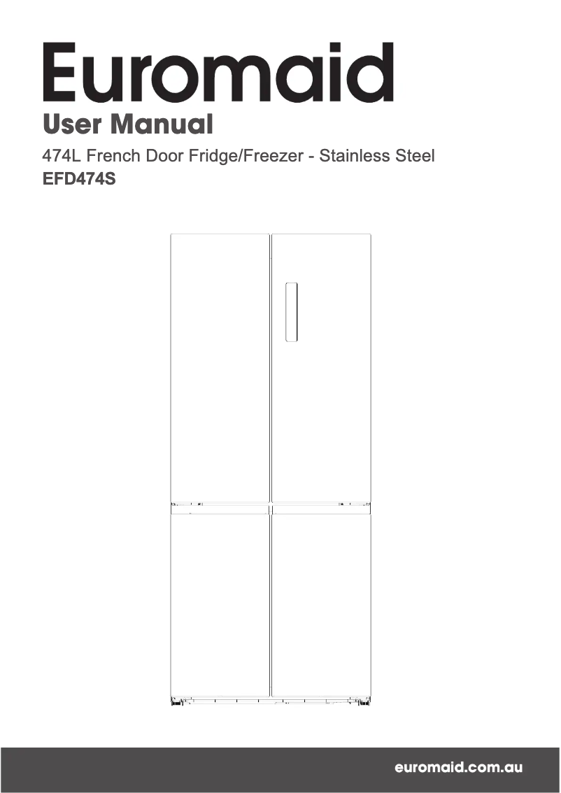 First page image of the manual for EFD474S